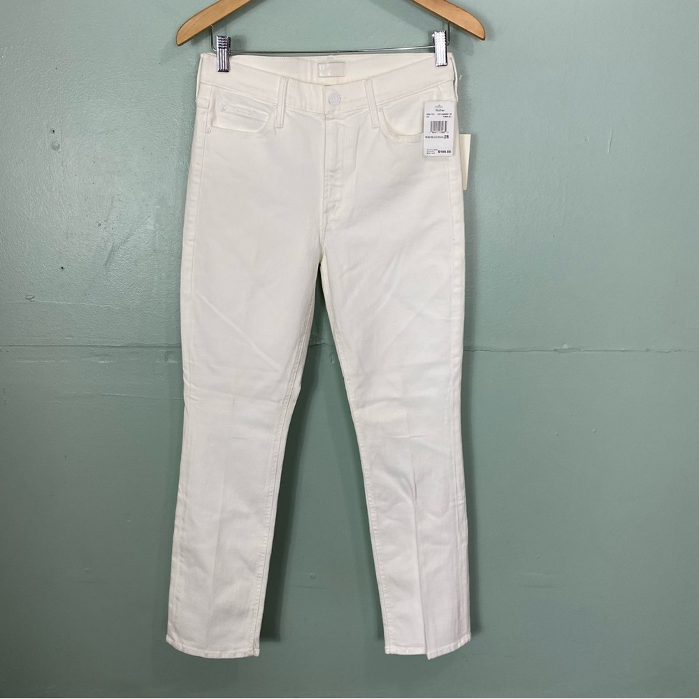 MOTHER White Ankle Crop Jeans